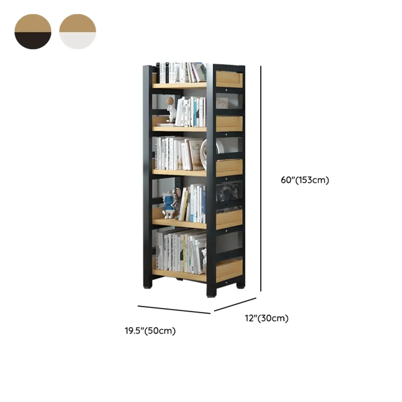 Modish Multi-Layer Open Back Wooden Tall Bookshelves Image - 70