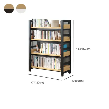 Modish Multi-Layer Open Back Wooden Tall Bookshelves Image - 71