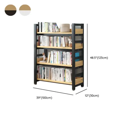 Modish Multi-Layer Open Back Wooden Tall Bookshelves Image - 72