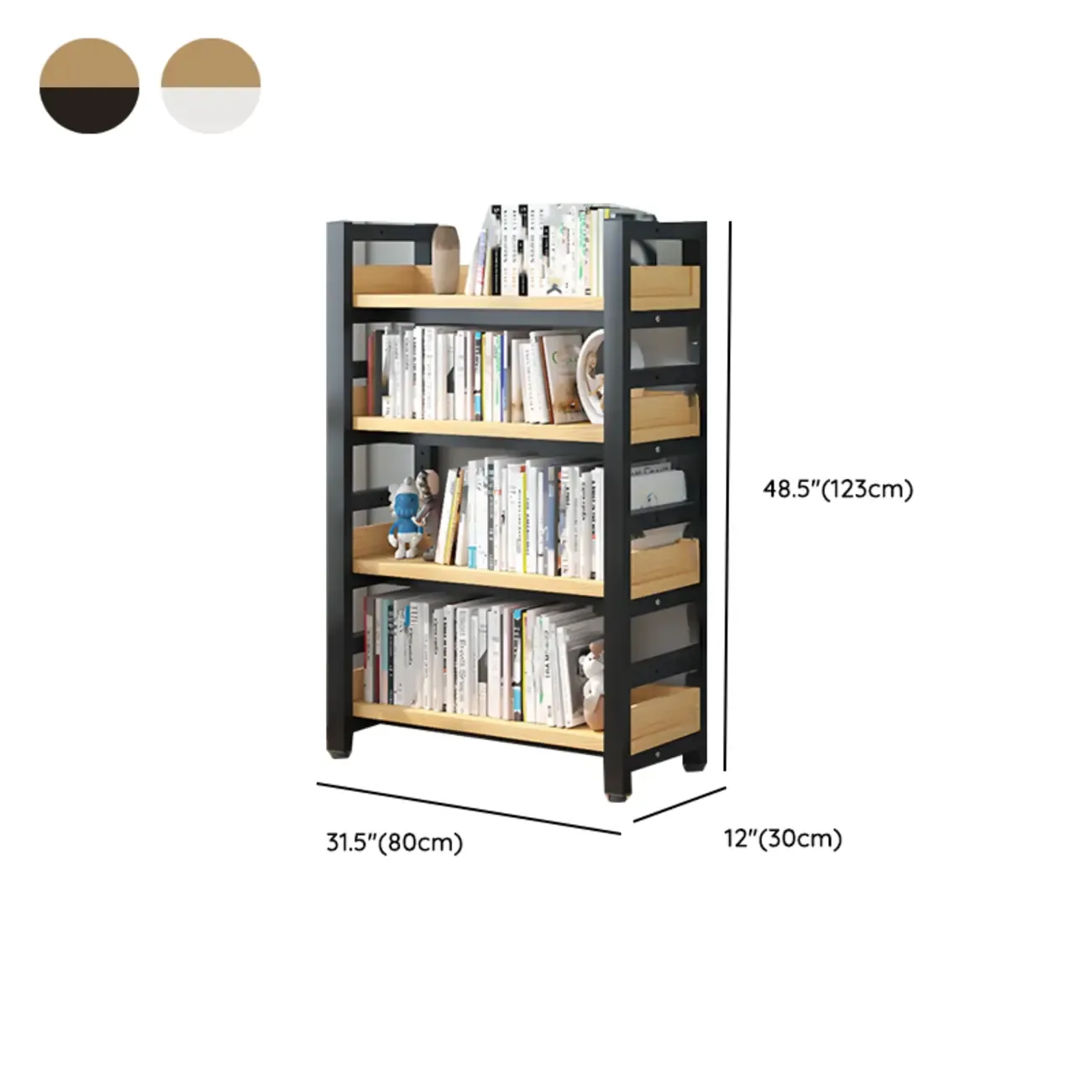Modish Multi-Layer Open Back Wooden Tall Bookshelves Image - 73