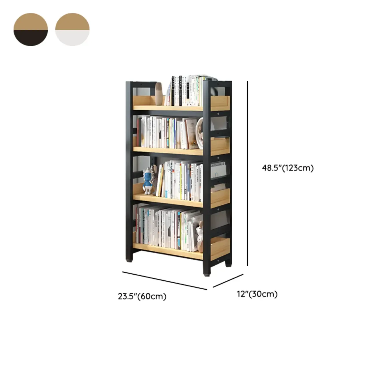 Modish Multi-Layer Open Back Wooden Tall Bookshelves Image - 74
