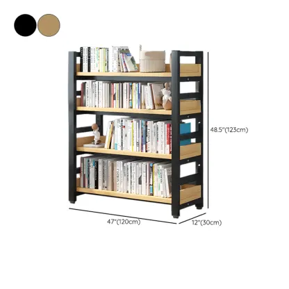 Freestanding Simple Multi-Layer Wood Bookshelf in Steel Frame Image - 71