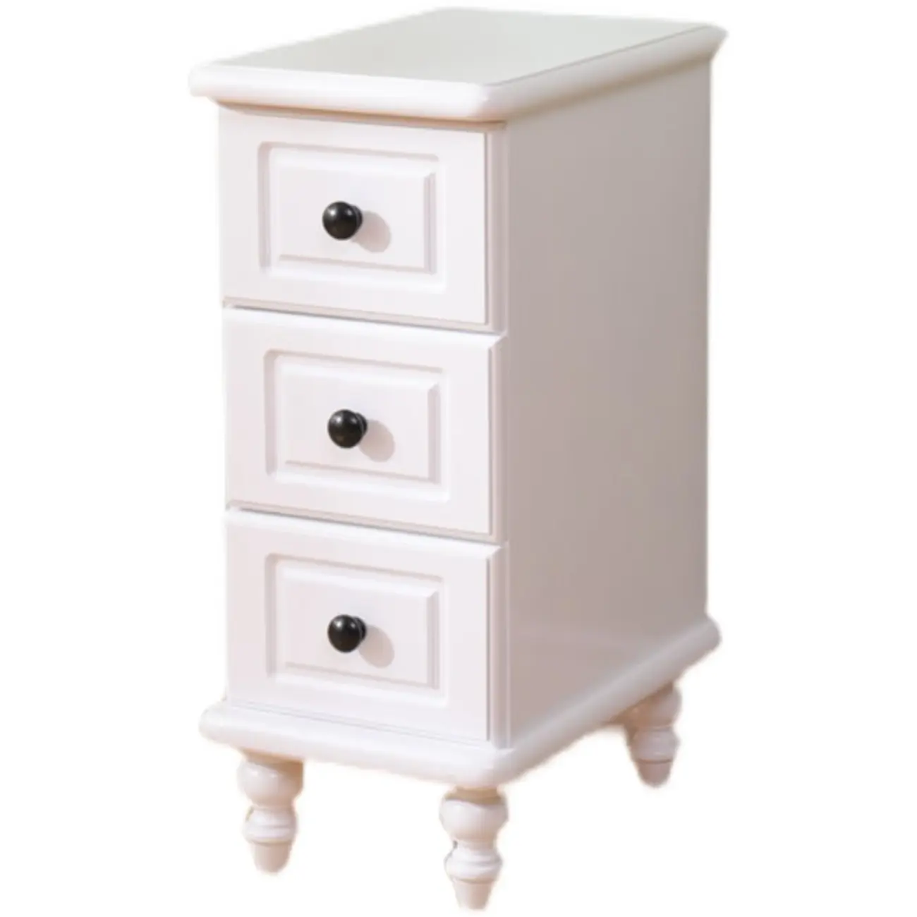 Art Deco Wood Top 3 Drawer Nightstand with Legs Image - 5 | homeyfad