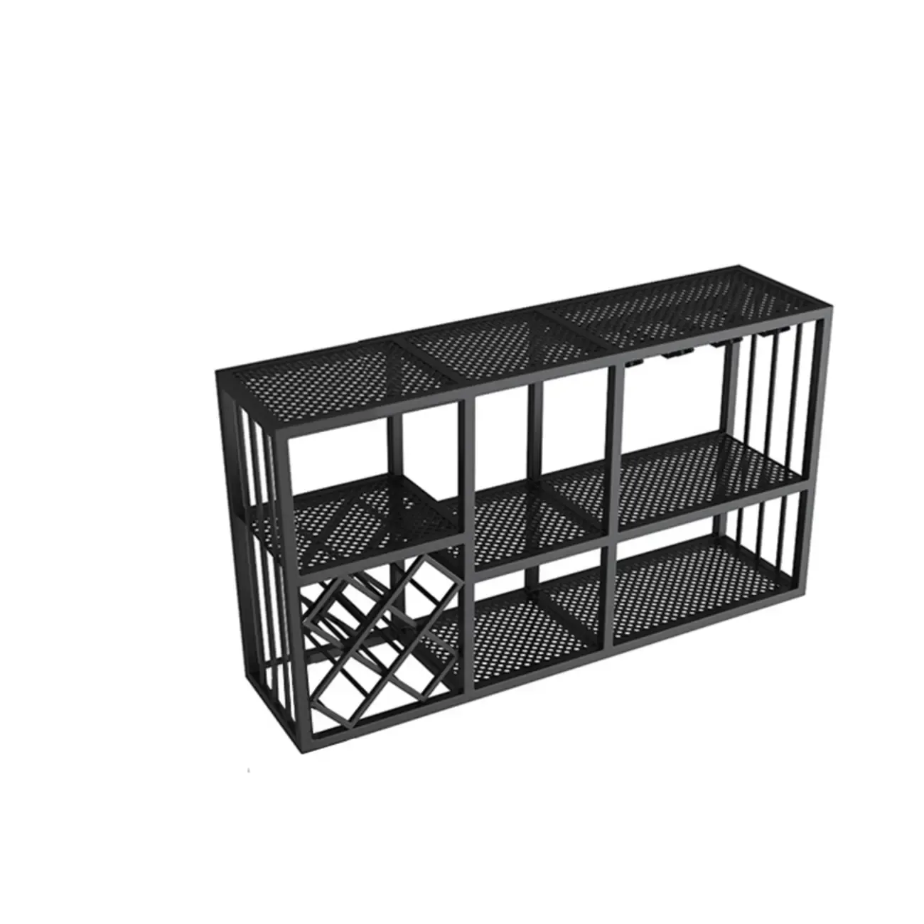 Modern Metal Wall Mounted Wine Rack with Glass Holder | HomeyFad