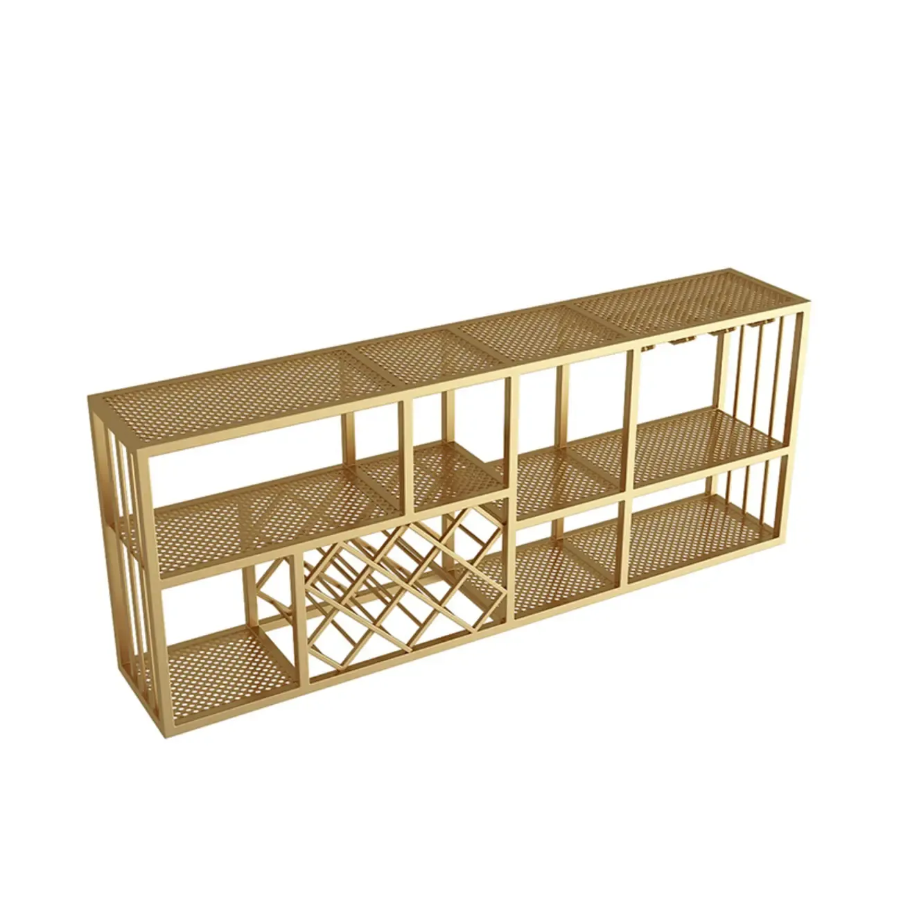 Lavish Metal Wall Hanging Wine Bottle and Wine Glass Holder, Bar Glass Holder Shelf Included/Not Included Image - 8