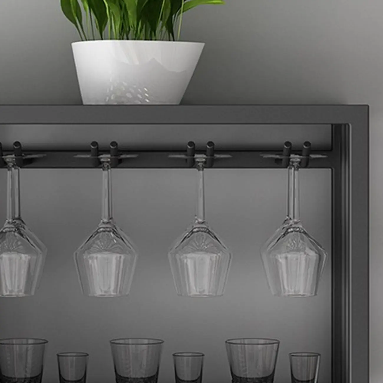 Lavish Metal Wall Hanging Wine Bottle and Wine Glass Holder, Bar Glass Holder Shelf Included/Not Included Image - 12 | homeyfad