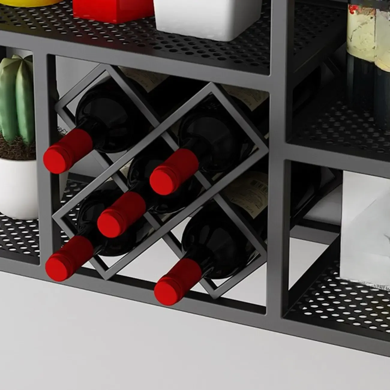 Lavish Metal Wall Hanging Wine Bottle and Wine Glass Holder, Bar Glass Holder Shelf Included/Not Included Image - 13