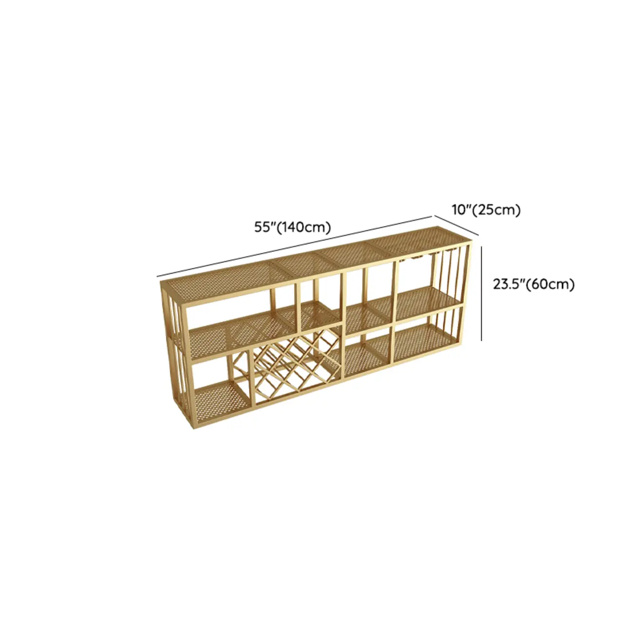 Lavish Metal Wall Hanging Wine Bottle and Wine Glass Holder, Bar Glass Holder Shelf Included/Not Included Image - 20 | homeyfad