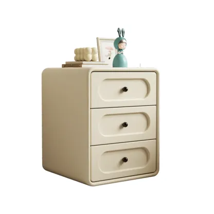 Modern Simple Style Bedside Cabinet Nightstand with 3 Drawers and Pine Countertop Image - 16