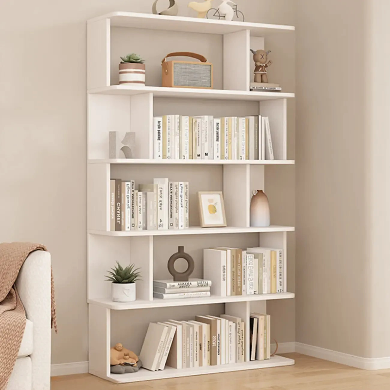 Vertical Open Back Bookshelves with 6 Shelves/5 Shelves/4-Shelf in Manufactured Wood Image - 1