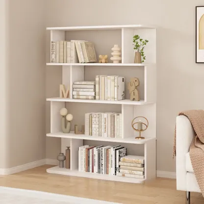 Vertical Open Back Bookshelves with 6 Shelves/5 Shelves/4-Shelf in Manufactured Wood Image - 3