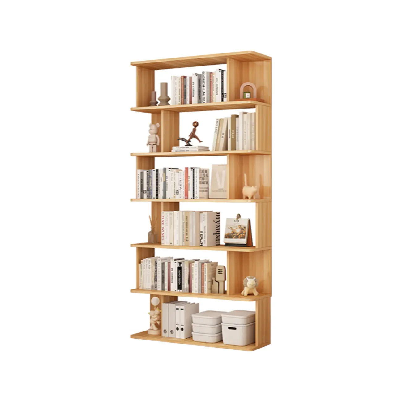Vertical Open Back Bookshelves with 6 Shelves/5 Shelves/4-Shelf in Manufactured Wood Image - 15 | homeyfad