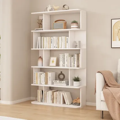 Vertical Open Back Bookshelves with 6 Shelves/5 Shelves/4-Shelf in Manufactured Wood Image - 6