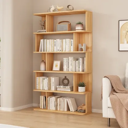 Vertical Open Back Bookshelves with 6 Shelves/5 Shelves/4-Shelf in Manufactured Wood Image - 7