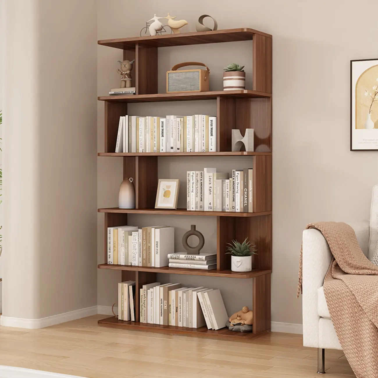 Vertical Open Back Bookshelves with 6 Shelves/5 Shelves/4-Shelf in Manufactured Wood Image - 8 | homeyfad