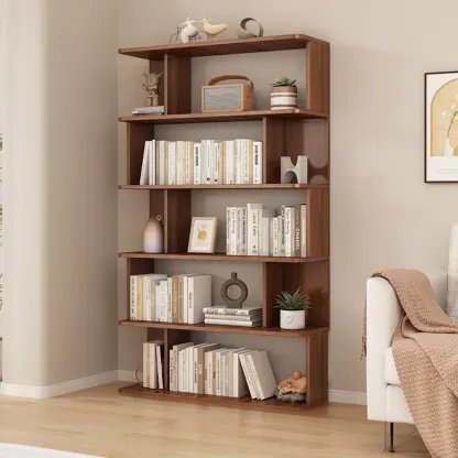 Vertical Open Back Bookshelves with 6 Shelves/5 Shelves/4-Shelf in Manufactured Wood Image - 8