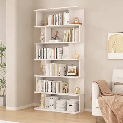Vertical Open Back Bookshelves with 6 Shelves/5 Shelves/4-Shelf in Manufactured Wood Image - 10