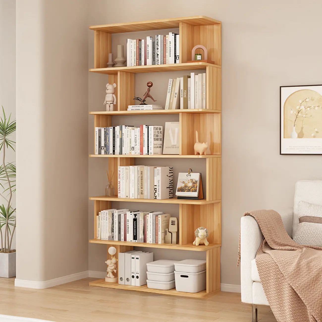 Vertical Open Back Bookshelves with 6 Shelves/5 Shelves/4-Shelf in Manufactured Wood Image - 11 | homeyfad