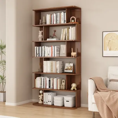 Vertical Open Back Bookshelves with 6 Shelves/5 Shelves/4-Shelf in Manufactured Wood Image - 12