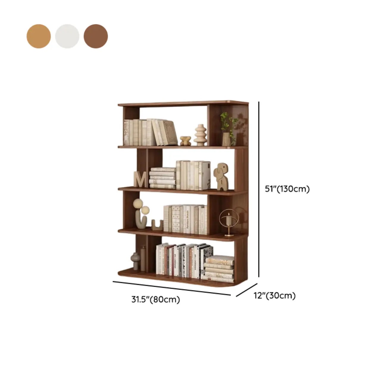 Vertical Open Back Bookshelves with 6 Shelves/5 Shelves/4-Shelf in Manufactured Wood #size | homeyfad