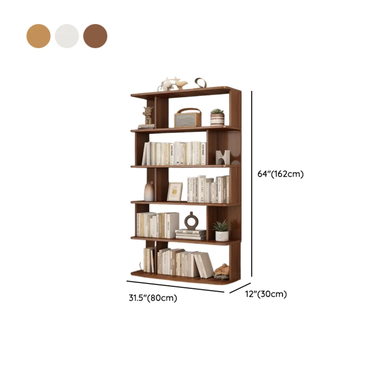 Vertical Open Back Bookshelves with 6 Shelves/5 Shelves/4-Shelf in Manufactured Wood Image - 19 | homeyfad