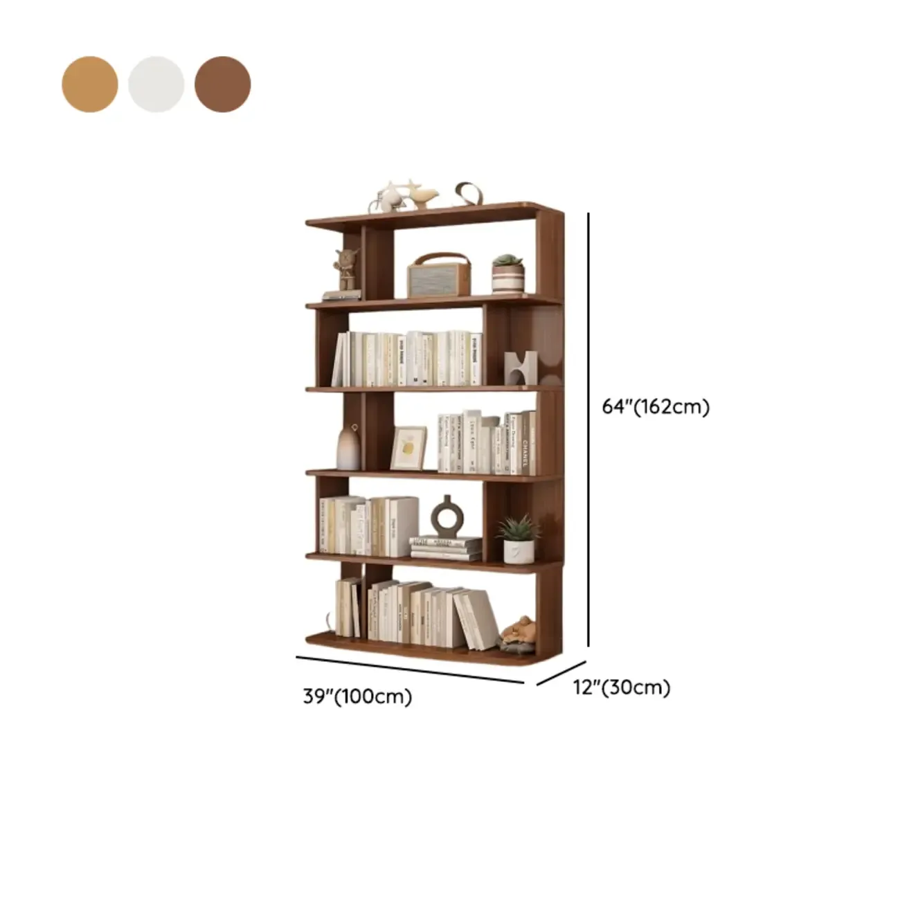 Vertical Open Back Bookshelves with 6 Shelves/5 Shelves/4-Shelf in Manufactured Wood Image - 20