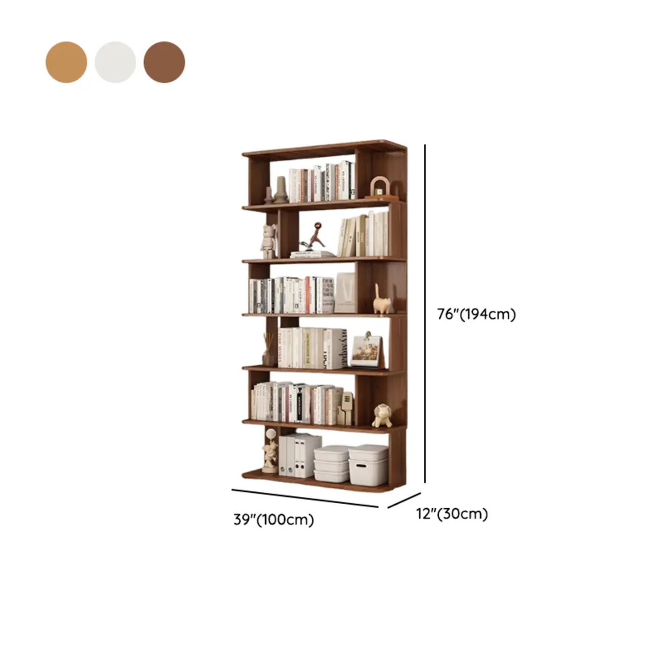 Vertical Open Back Bookshelves with 6 Shelves/5 Shelves/4-Shelf in Manufactured Wood Image - 22 | homeyfad