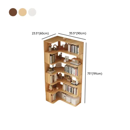 Manufactured Wood Corner Bookshelf with 6 Shelves Image - 23