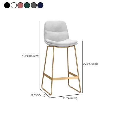 Glam Sled Upholstered Fabric Counter Height Bar Stools Image - 10