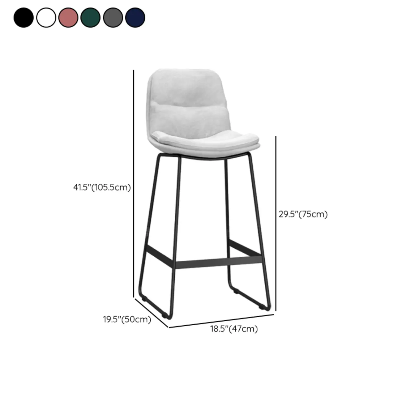 Glam Sled Upholstered Fabric Counter Height Bar Stools Image - 11 | homeyfad