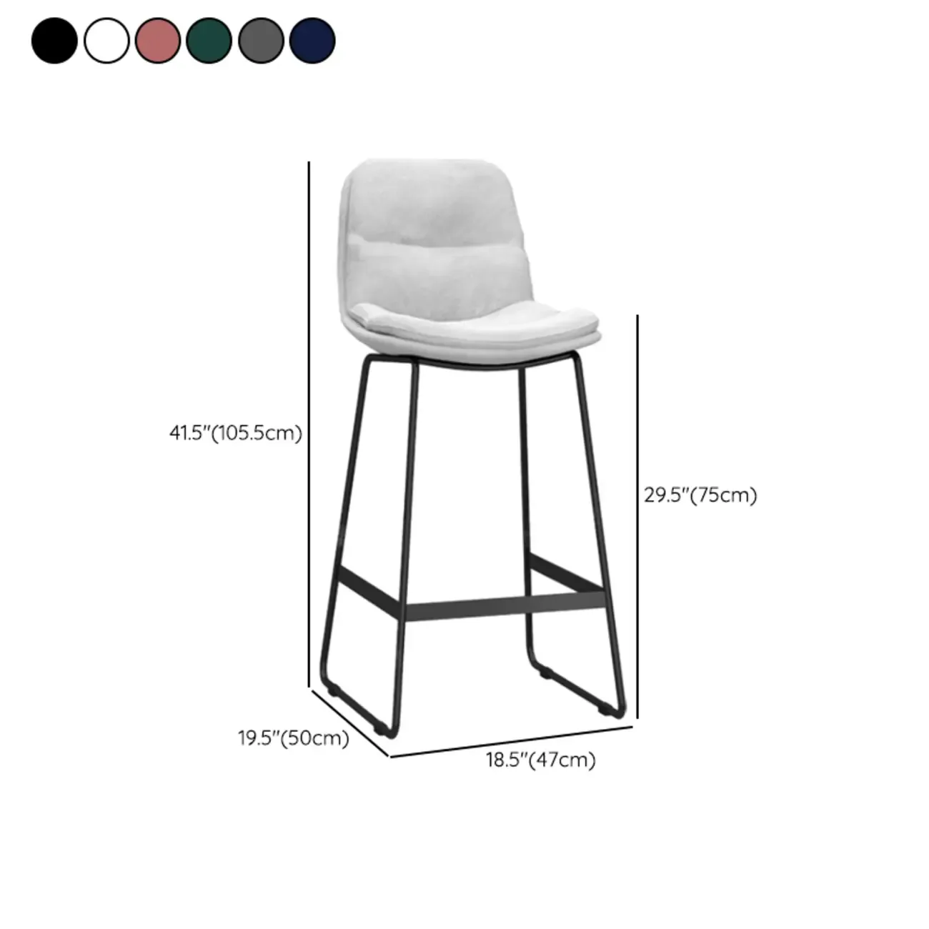 Glam Sled Upholstered Fabric Counter Height Bar Stools Image - 11