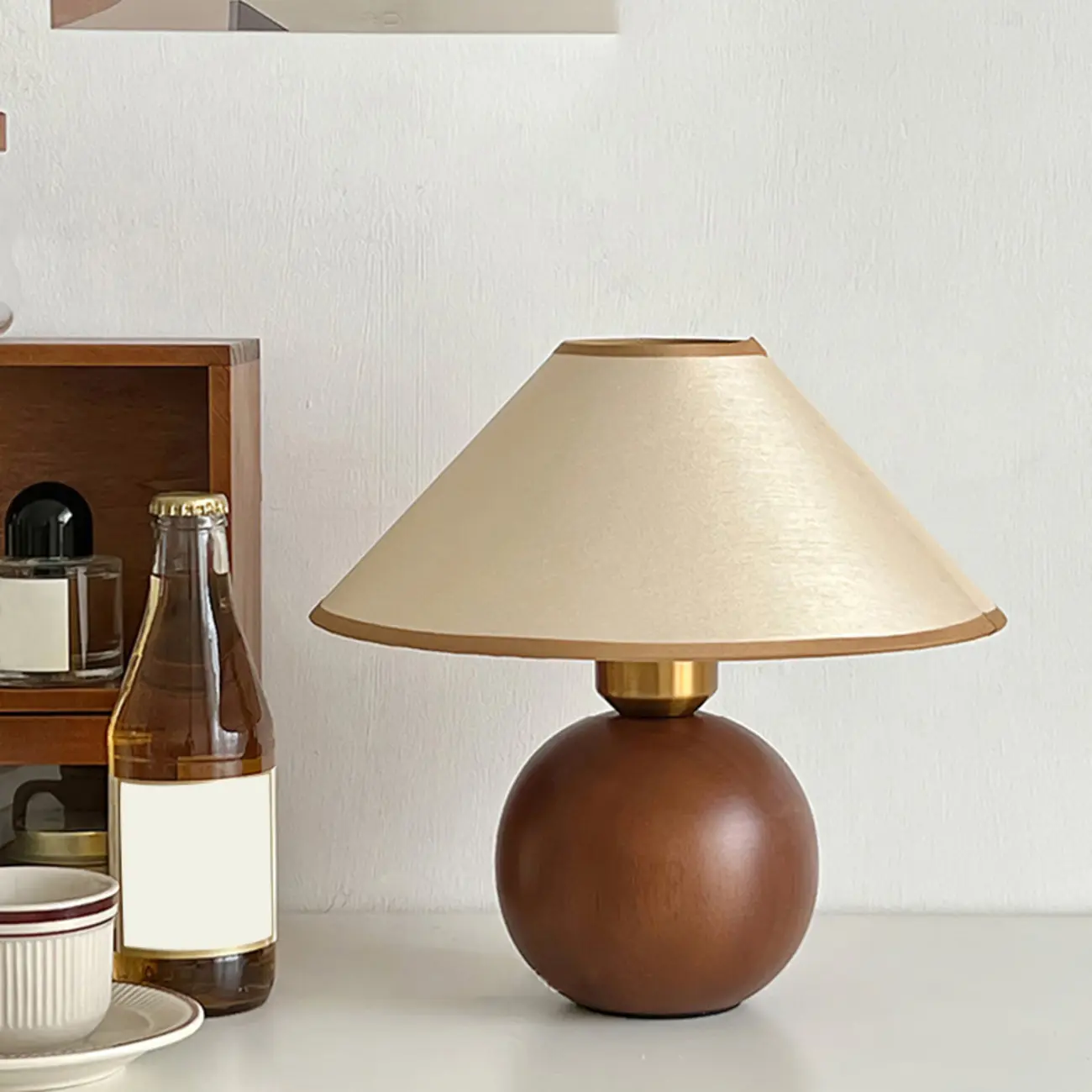 Modern Umbrella Shade Fabric LED Table Lamp for Bedroom Image - 3 | homeyfad