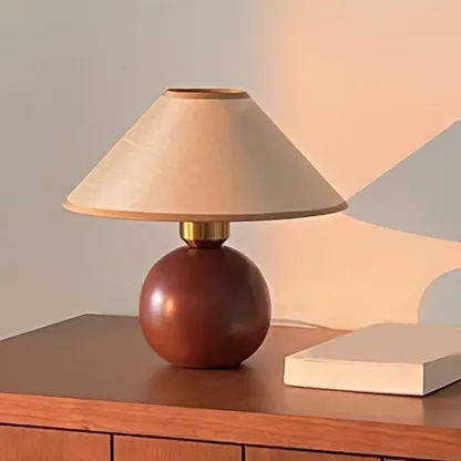 Modern Umbrella Shade Fabric LED Table Lamp for Bedroom Image - 4