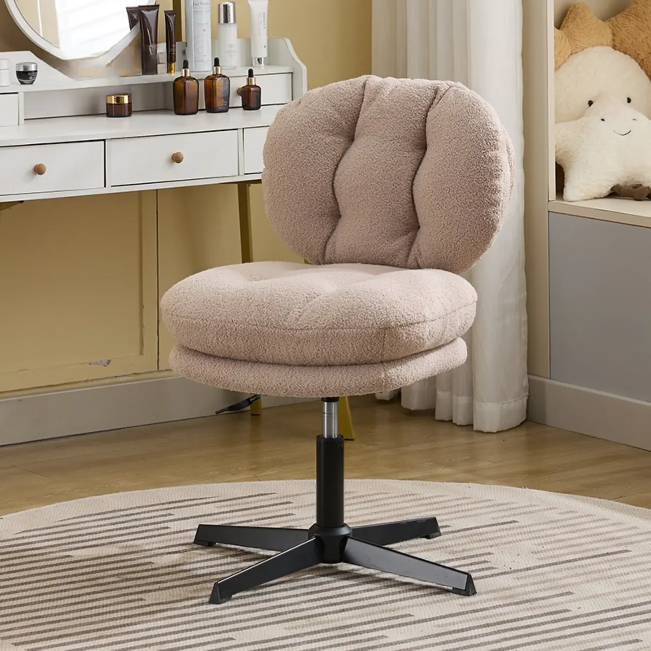Modern Tufted Upholstered Ergonomic Swivel Office Chair Image - 3 | homeyfad