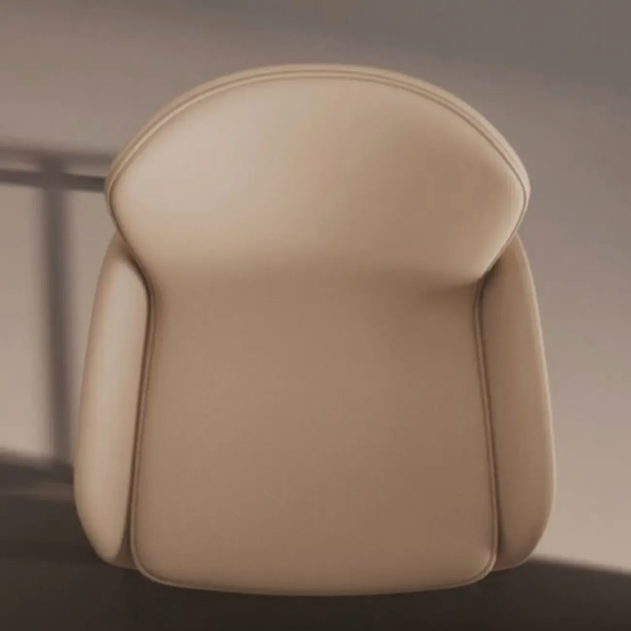 Simple Beige Leather Bar Stools with Arms Image - 12