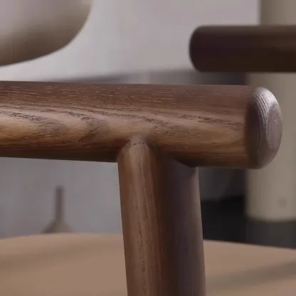 Square Four Legs Black Wood Leather Bar Stools Image - 8