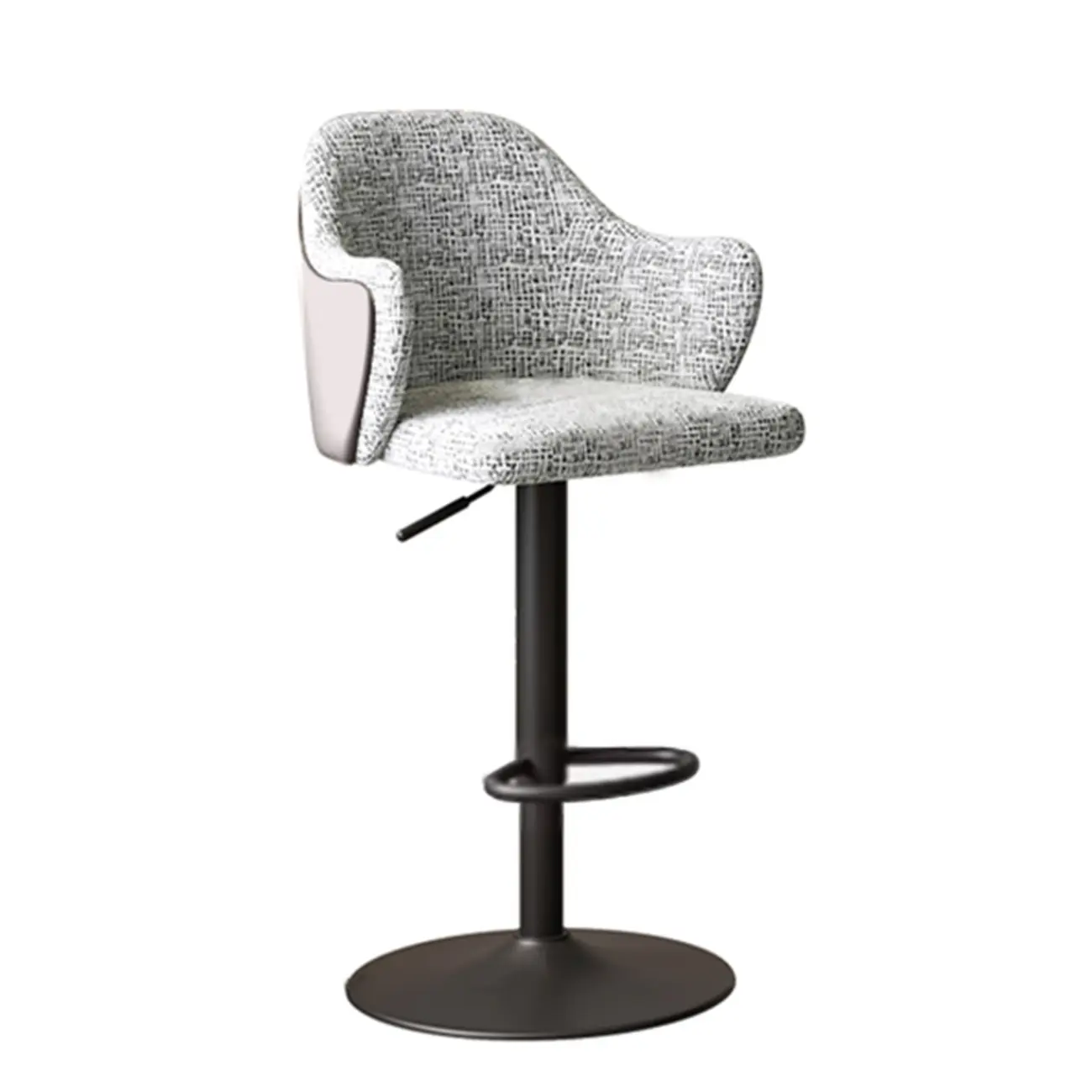 Modern Upholstered Fabric Bar Stool with Arms Image - 8 | homeyfad