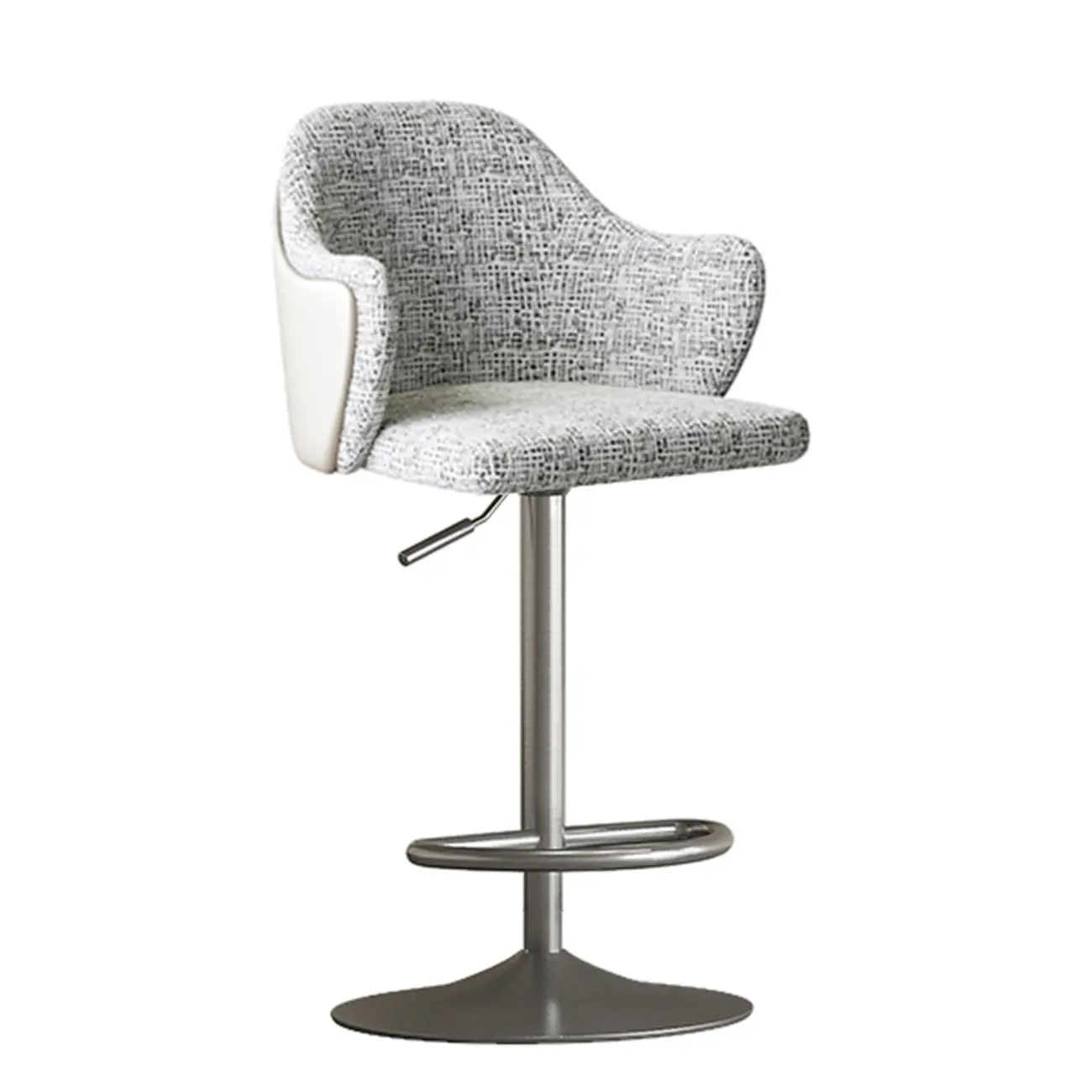 Modern Upholstered Fabric Bar Stool with Arms Image - 10 | homeyfad