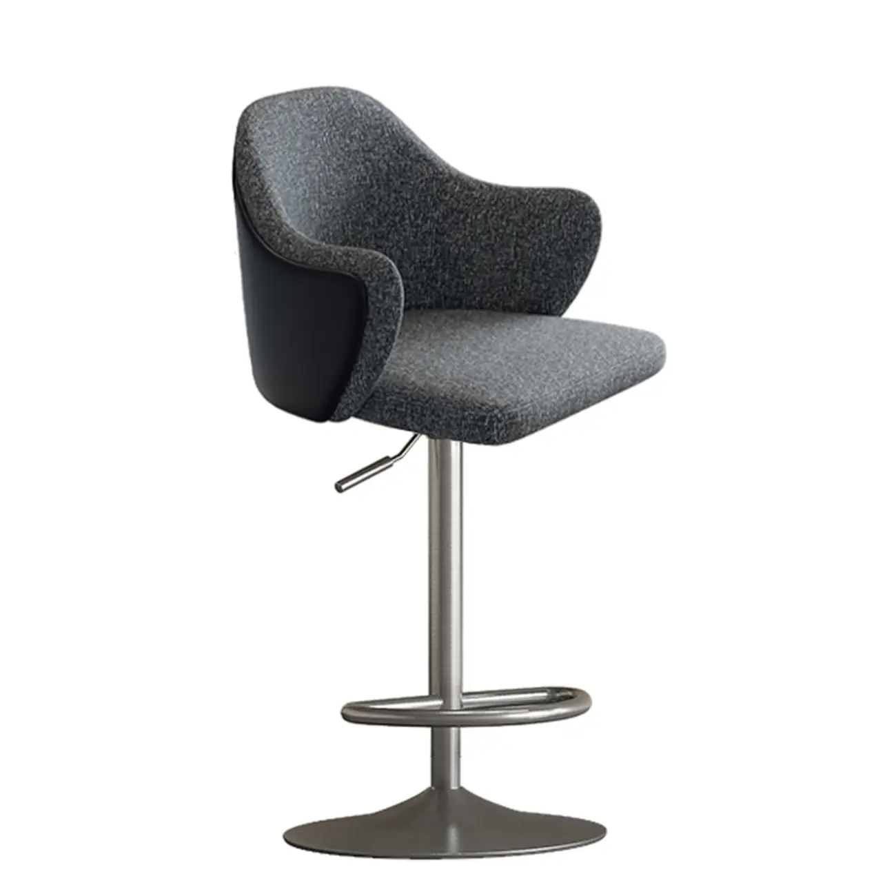 Modern Upholstered Fabric Bar Stool with Arms Image - 11 | homeyfad