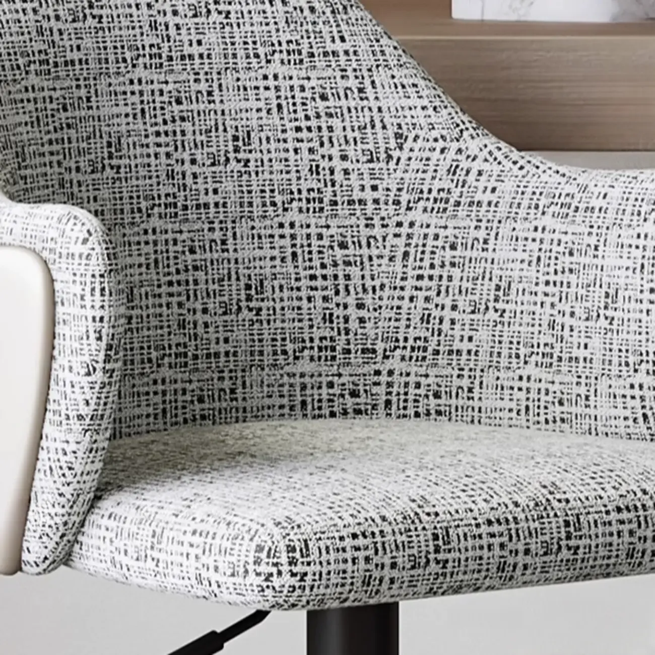 Modern Upholstered Fabric Bar Stool with Arms Image - 5