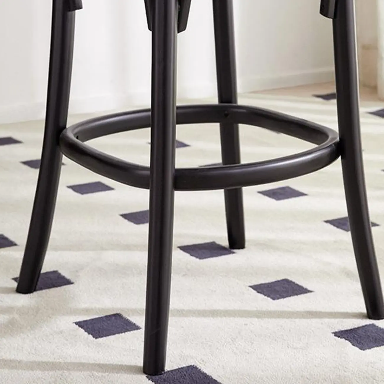 Vintage Wood Upholstered Bar Stools with Arms Image - 6 | homeyfad