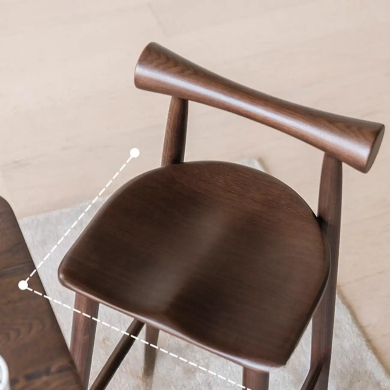 Minimalist Black Wooden Bar Stools with Backs Image - 6 | homeyfad