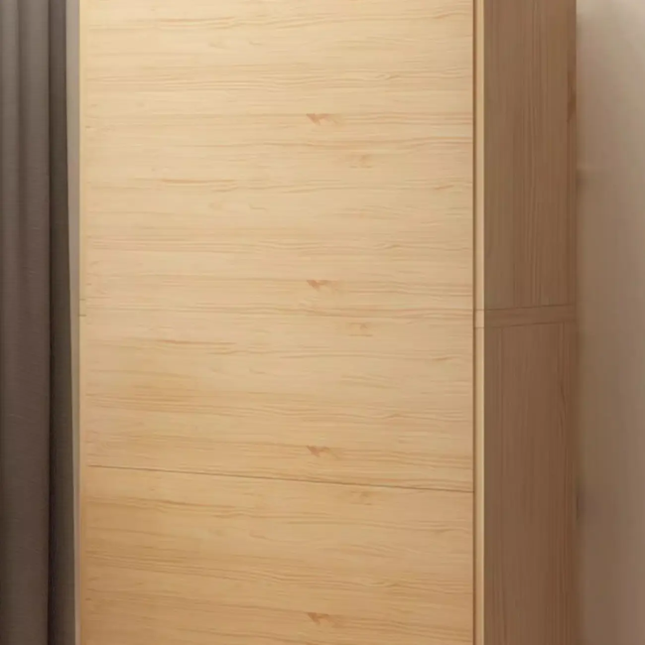 Natural Finish Flip-Top Wooden Bookcase with Glass Doors Image - 9 | homeyfad