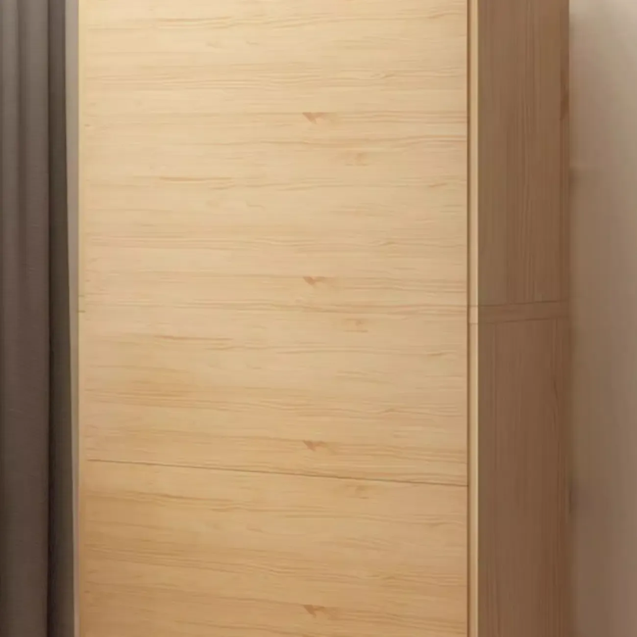 Natural Finish Flip-Top Wooden Bookcase with Glass Doors Image - 9