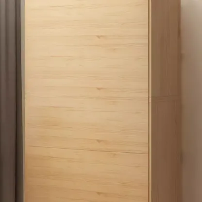 Natural Finish Flip-Top Wooden Bookcase with Glass Doors Image - 9