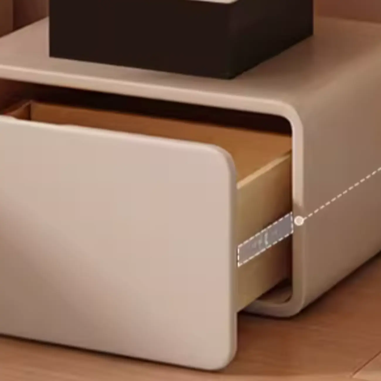 Art Deco Faux Leather Modern Bedroom Nightstand 2 Drawers Image - 8 | homeyfad