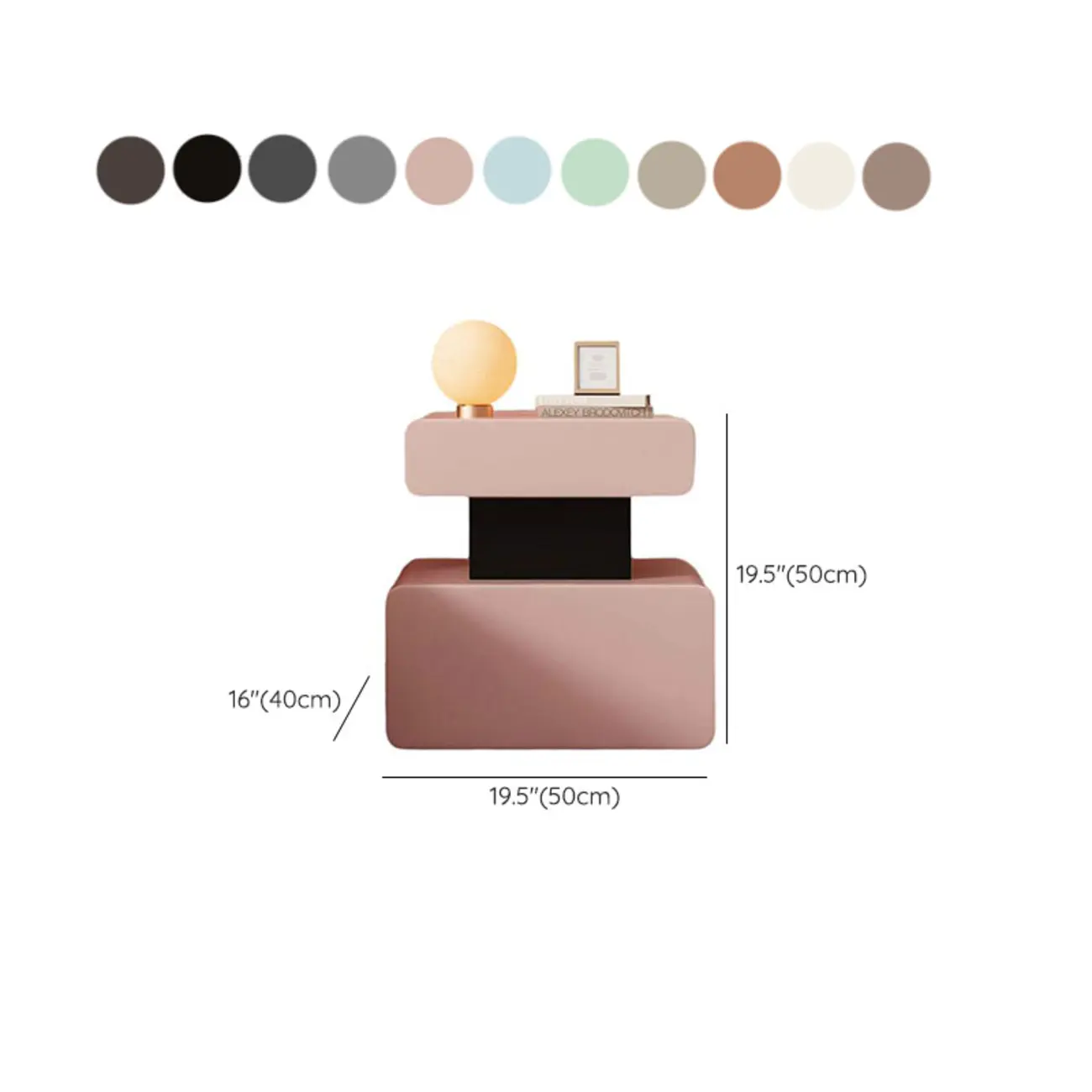 Art Deco Faux Leather Modern Bedroom Nightstand 2 Drawers Image - 18 | homeyfad