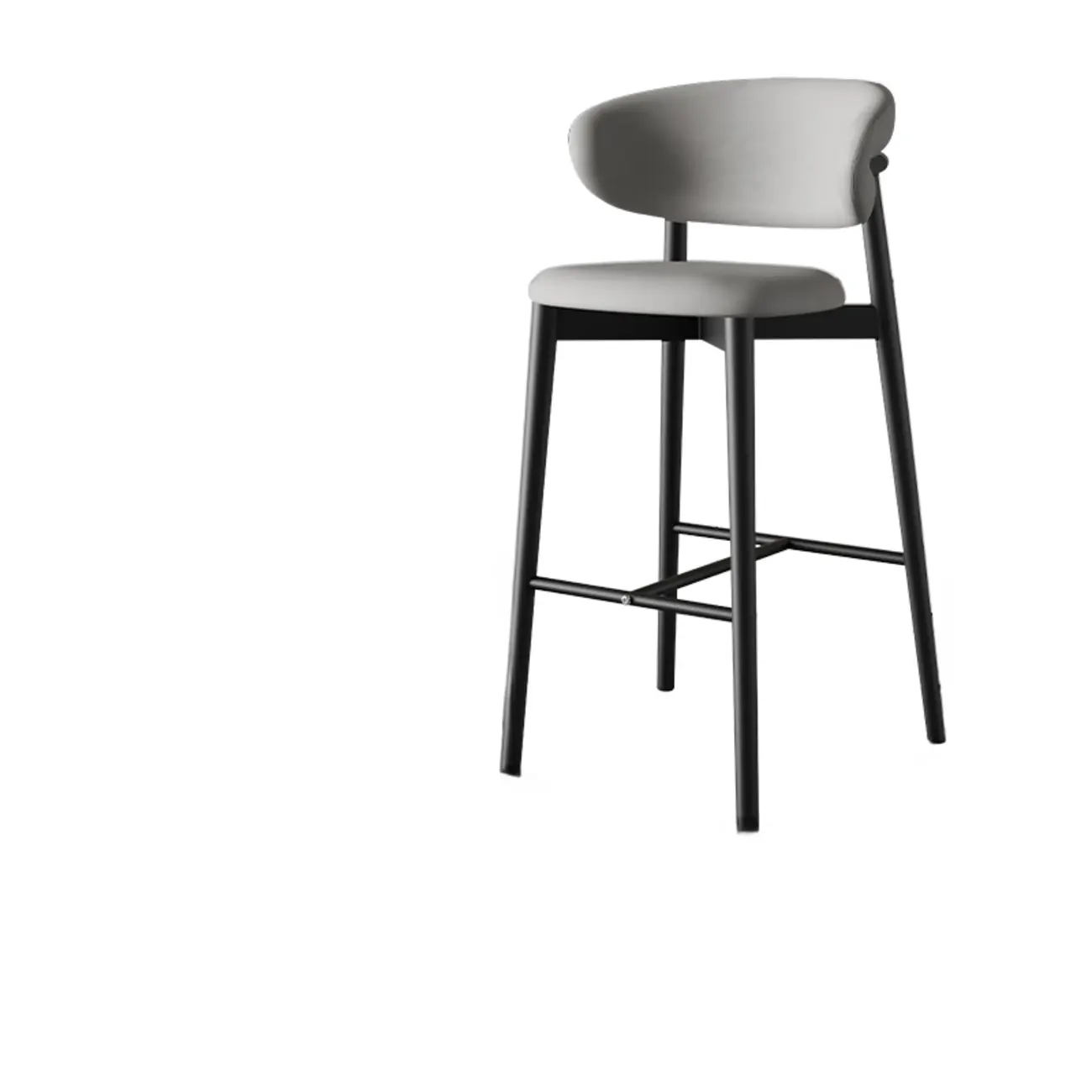 Counter Height Comfort Leather Bar Stool with Metal Legs Image - 9 | homeyfad