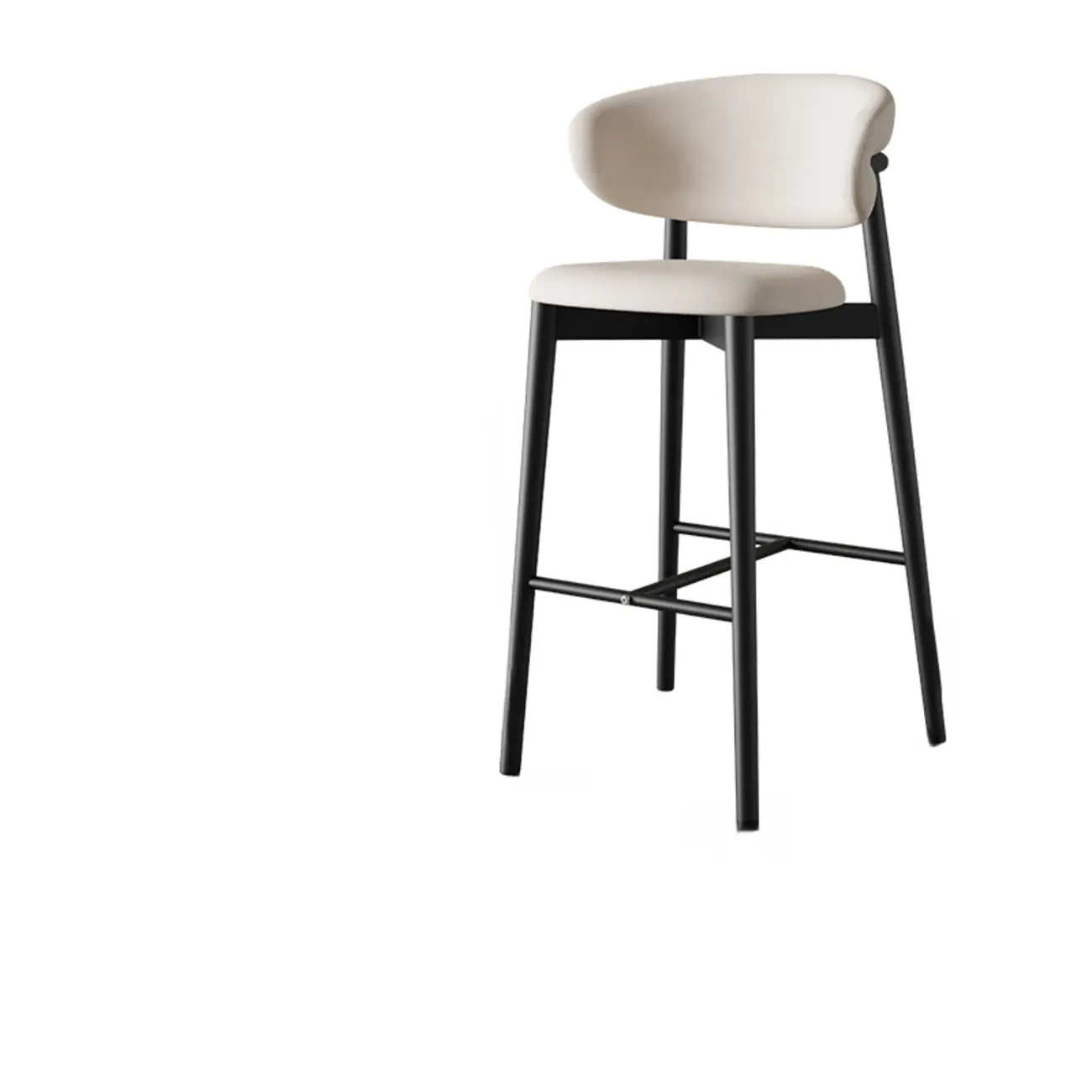 Counter Height Comfort Leather Bar Stool with Metal Legs Image - 6 | homeyfad