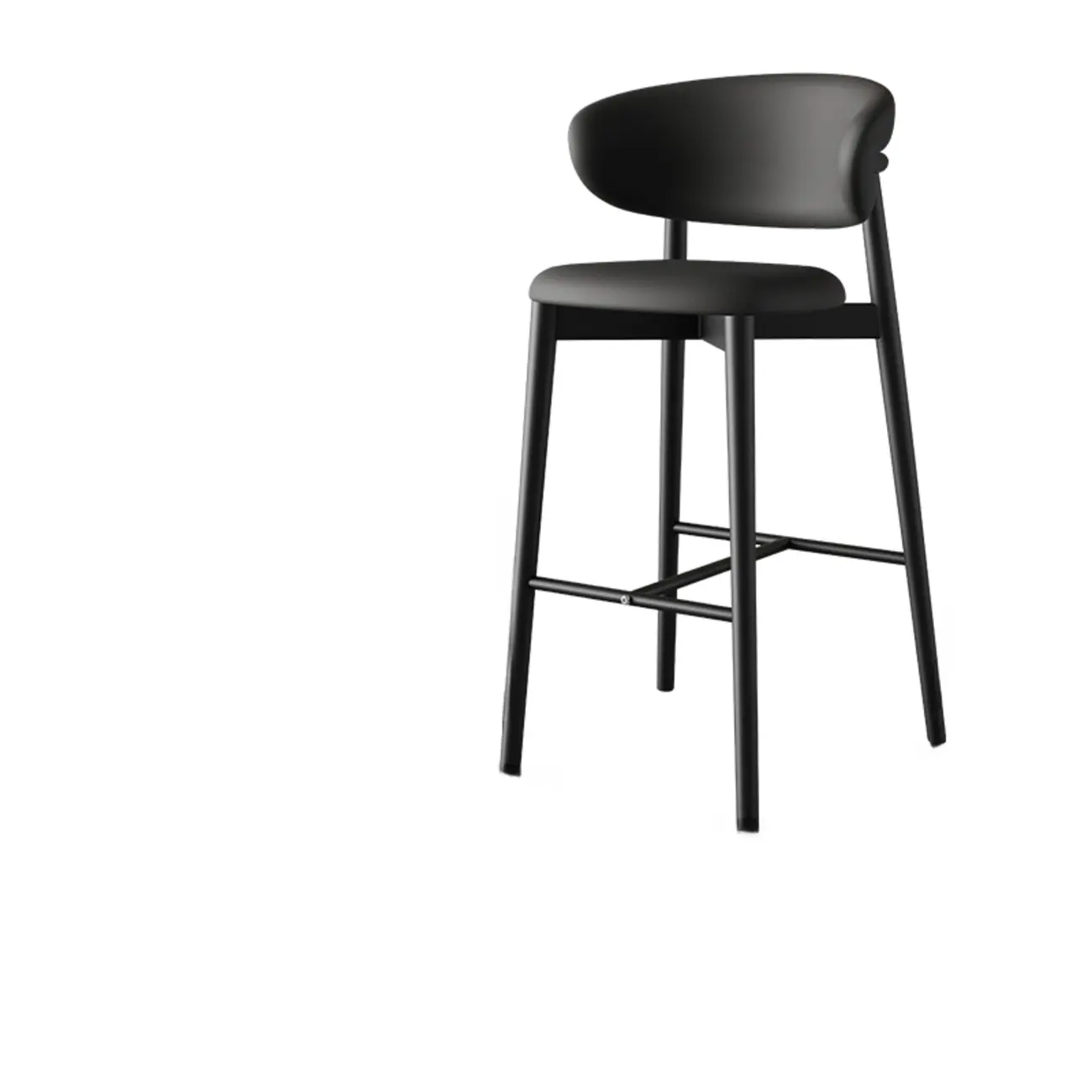Counter Height Comfort Leather Bar Stool with Metal Legs Image - 8 | homeyfad